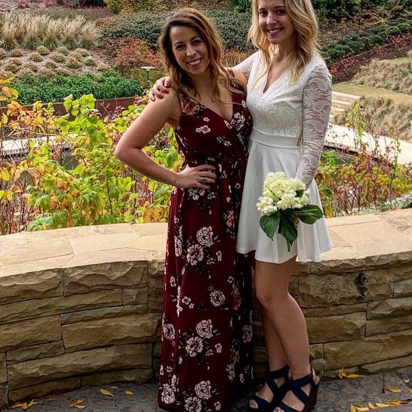 Floral Split Maxi Romper Shorts Dress - Picture 4 of 8